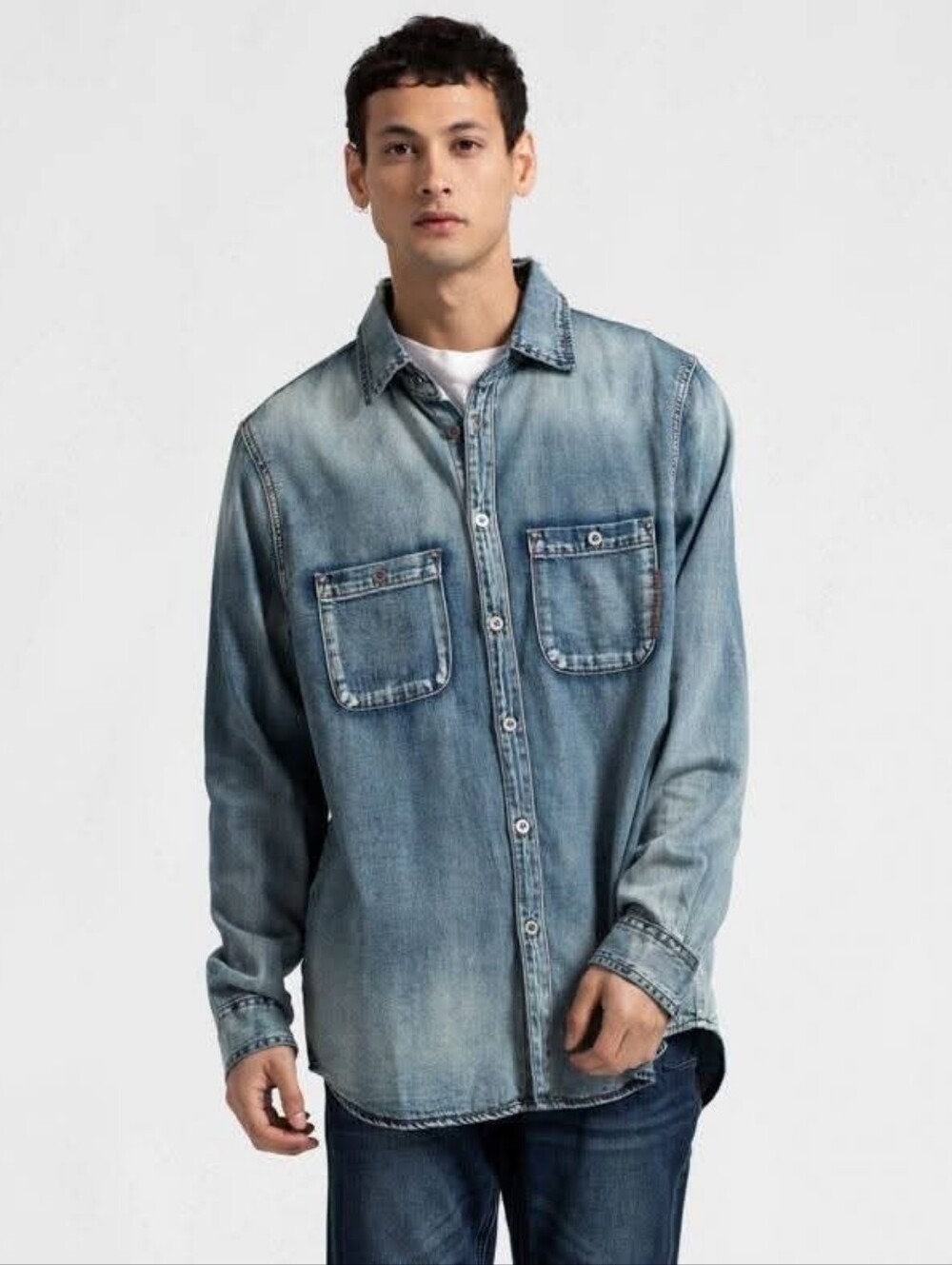 NWT One Teaspoon Homme Liberty Shirt Captain Blue